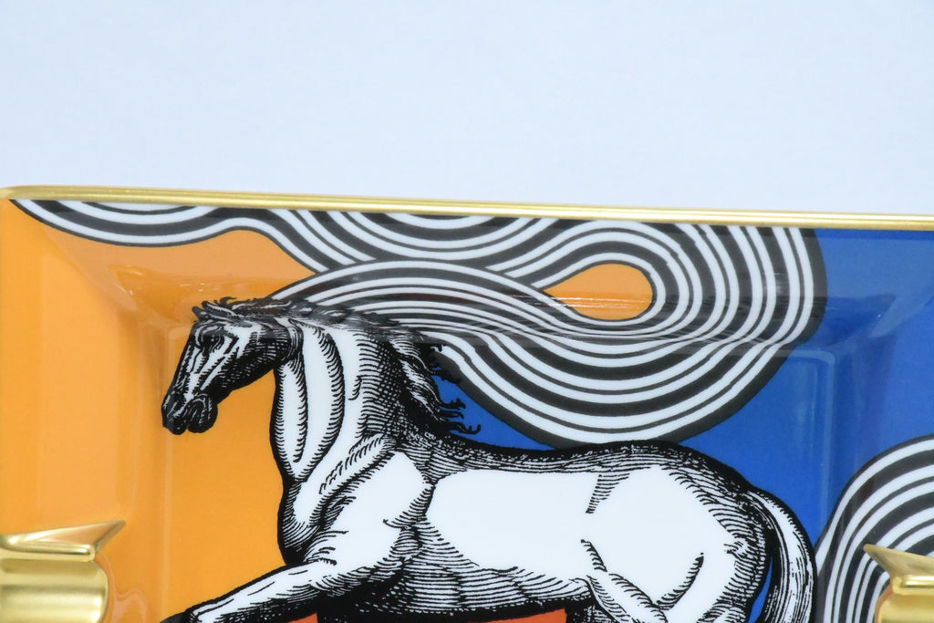 Hermes Cheval Cosmique Change tray porcelain Ashtray orange plate horse