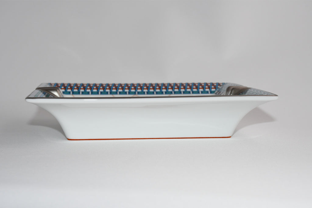 Hermes Cheval Deco Change tray blue porcelain Ashtray plate horse VIDE POCH