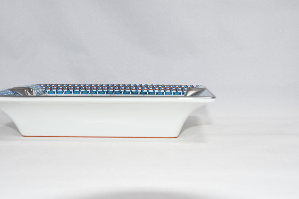 Hermes Cheval Deco Change tray blue porcelain Ashtray plate horse VIDE POCH