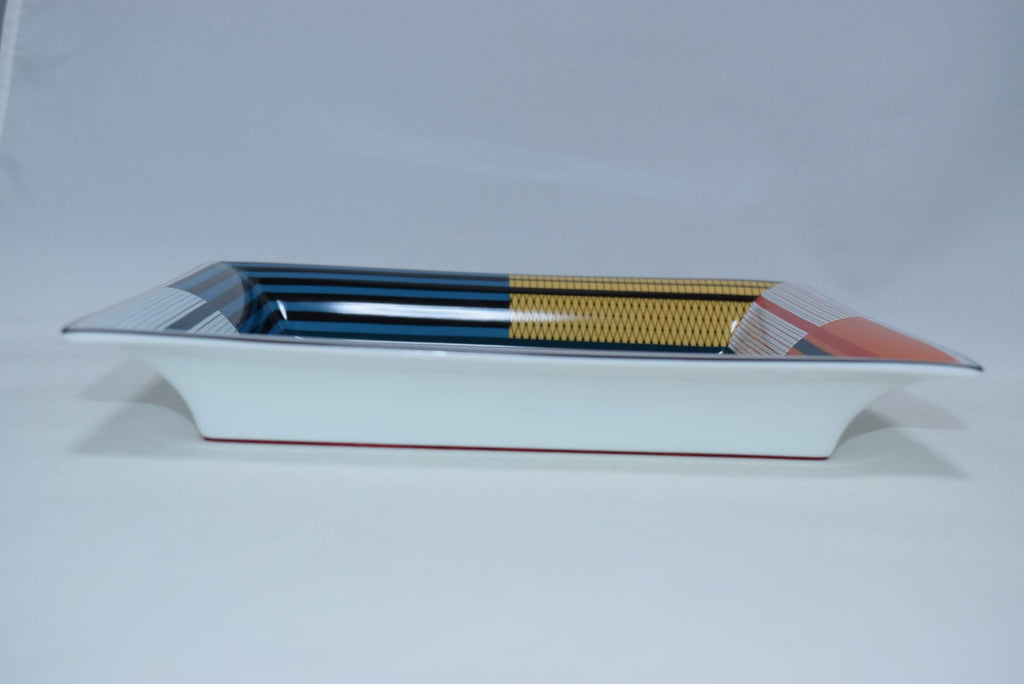 Hermes Couvertures Nouvelles Change tray 2H Blue porcelain Ashtray VIDE POCHE