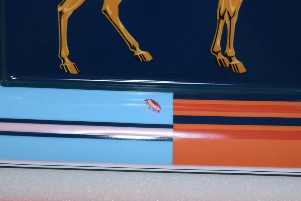 Hermes Couvertures Nouvelles Change tray 2H Blue porcelain Ashtray VIDE POCHE