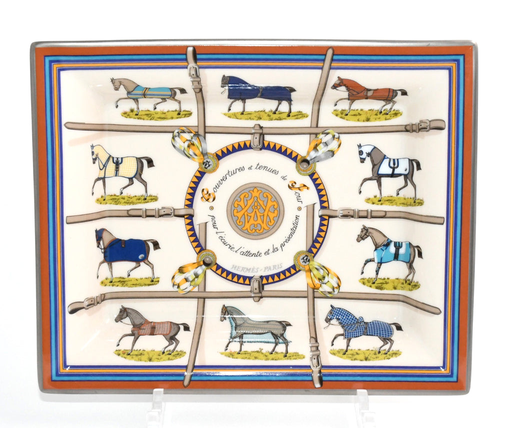 Hermes Couvertures et Tenues de Jour Change tray porcelain horse Ashtray