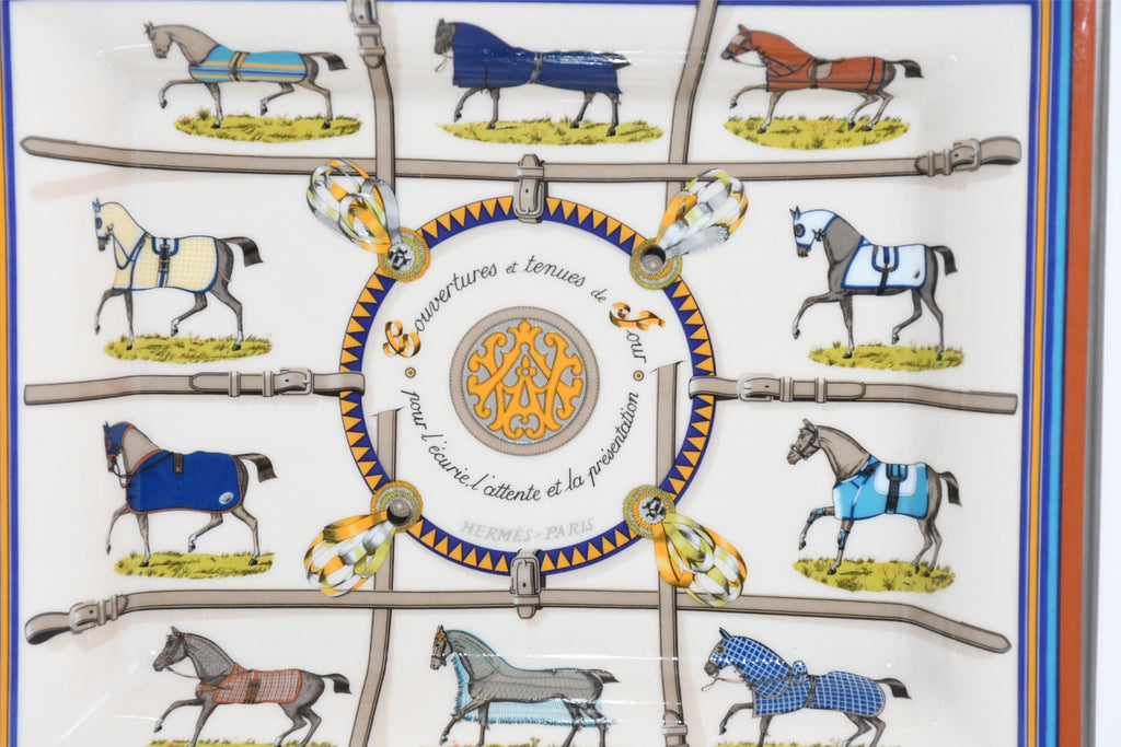 Hermes Couvertures et Tenues de Jour Change tray porcelain horse Ashtray