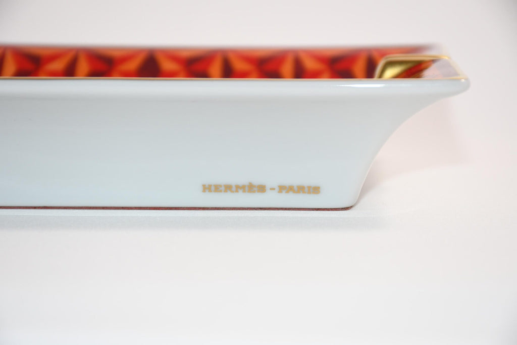 Hermes Elephant Change tray red porcelain Ashtray animal plate VIDE POCHE