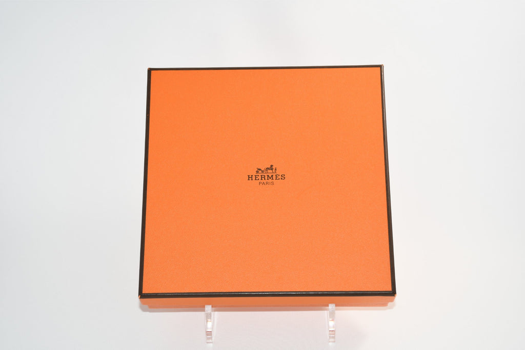 Hermes Fil d'Argent Bread Plate 16 cm silver chain porcelain cake dessert Set of 2