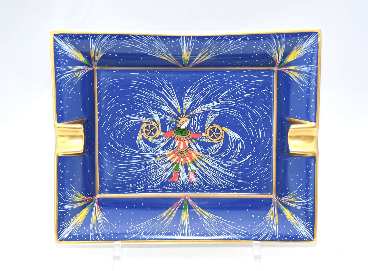 Hermes Firework Change Tray Blue Porcelain Ashtray festival Dinnerware 81