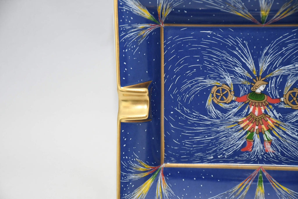 Hermes Firework Change Tray Blue Porcelain Ashtray festival Dinnerware 81