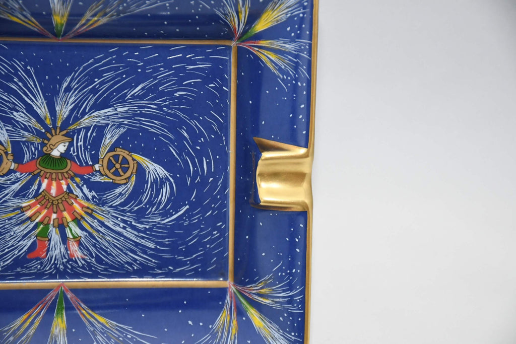 Hermes Firework Change Tray Blue Porcelain Ashtray festival Dinnerware 81