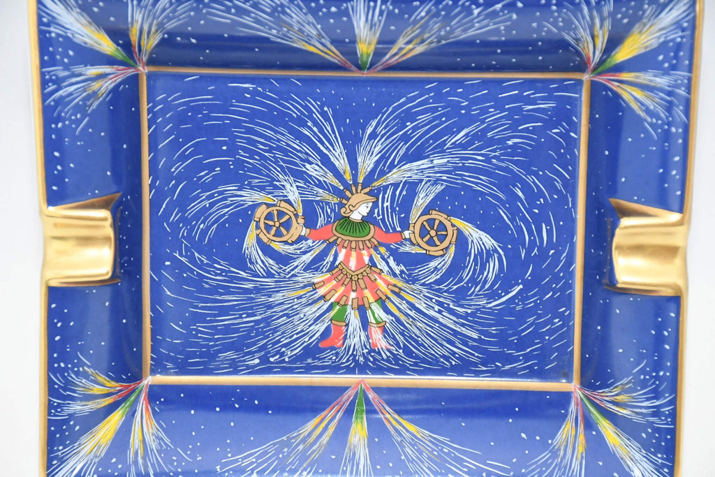 Hermes Firework Change Tray Blue Porcelain Ashtray festival Dinnerware 81