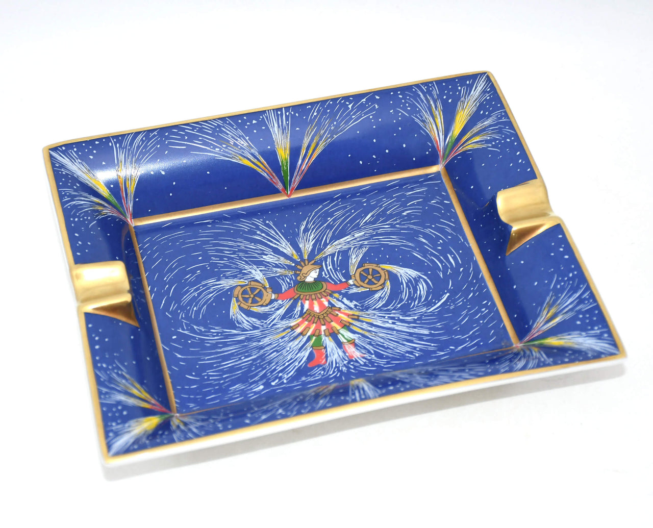 Hermes Firework Change Tray Blue Porcelain Ashtray festival Dinnerware 81