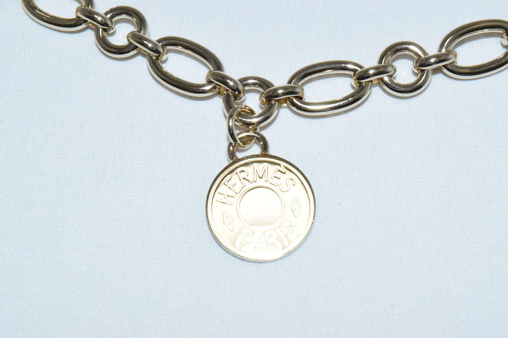 Hermes GOLD Olga Chain Belt Bag Charm Amulette Necklace with Box Breloque Cadena