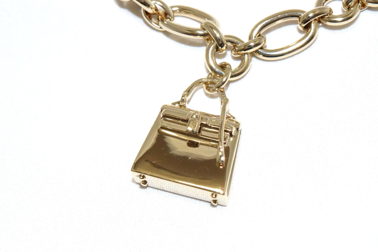 Hermes GOLD Olga Chain Belt Bag Charm Amulette Necklace with Box Breloque Cadena