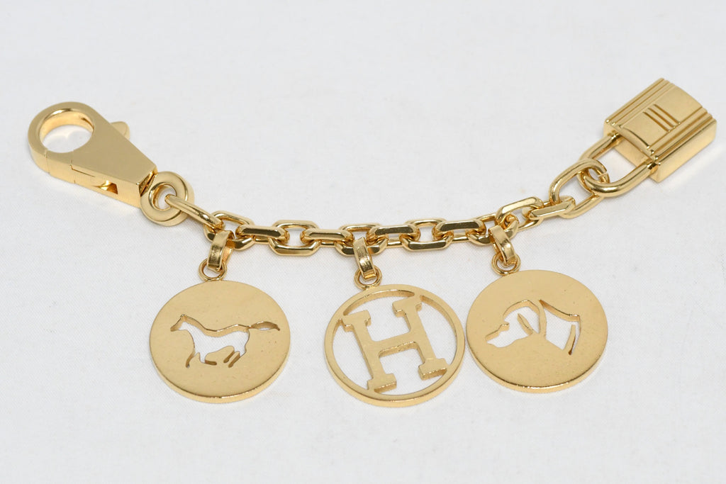 Hermes Gold Breloque Olga Bag Charm Amulette Cadena Berloque 0229