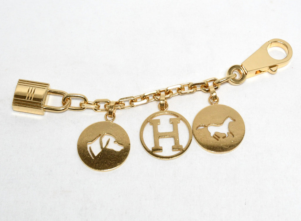 Hermes Gold Breloque Olga Bag Charm Amulette Cadena Berloque 0229