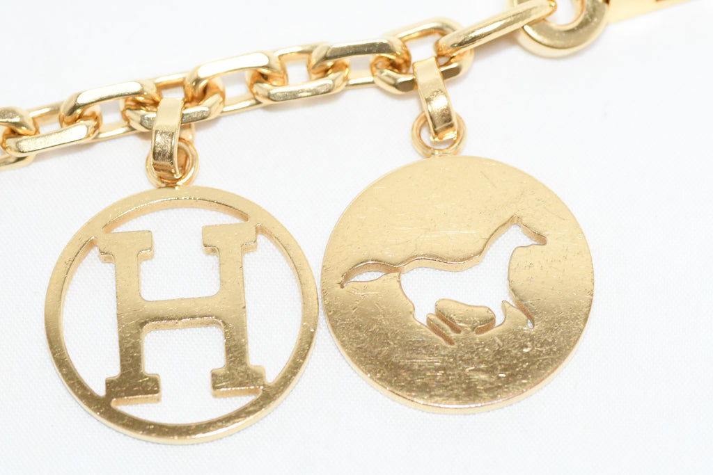 Hermes Gold Breloque Olga Bag Charm Amulette Cadena Berloque 0229