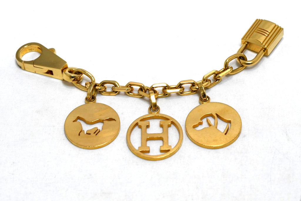 Hermes Gold Breloque Olga Bag charm amulette Cadena berloque USED