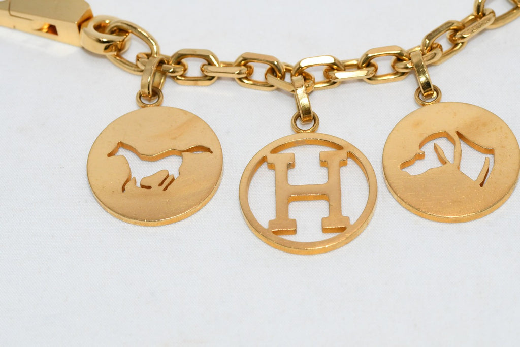 Hermes Gold Breloque Olga Bag charm amulette Cadena berloque USED