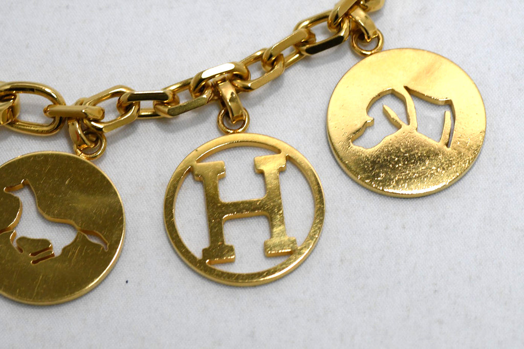 Hermes Gold Breloque Olga bag charm amulette Cadena berloque 0481