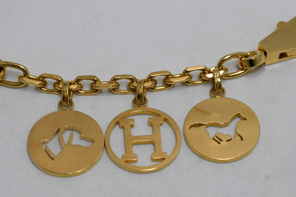 Hermes Gold Breloque Olga bag charm amulette Cadena berloque 0481