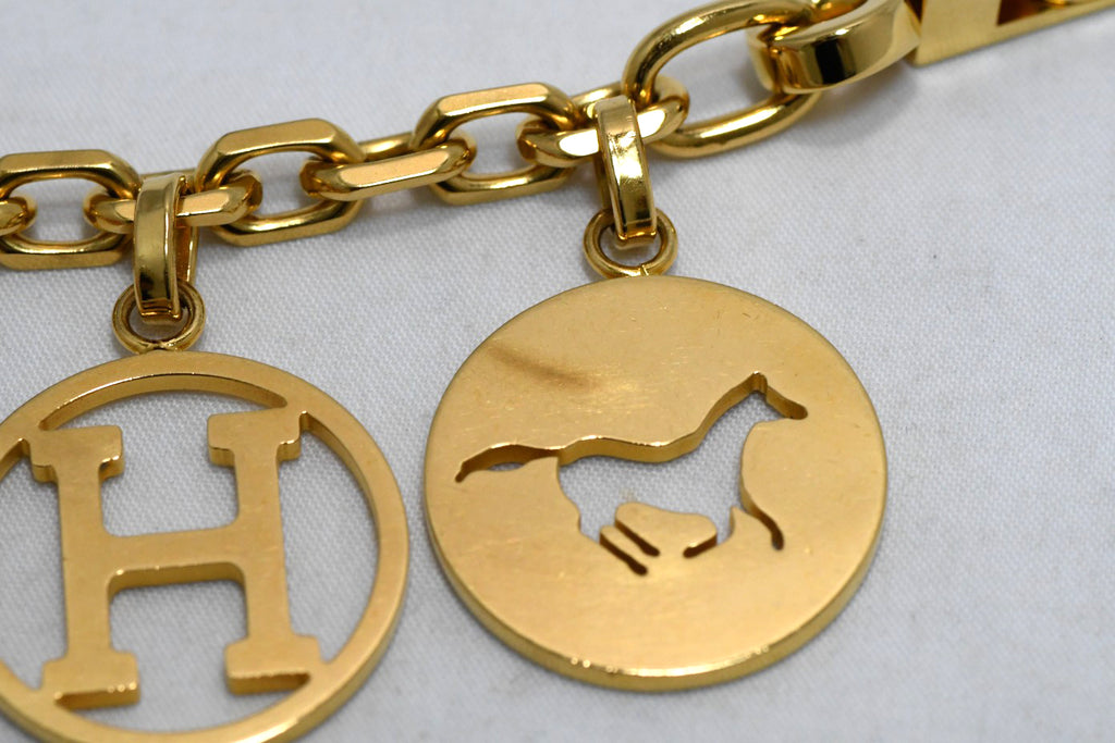Hermes Gold Breloque Olga bag charm amulette Cadena berloque 0481