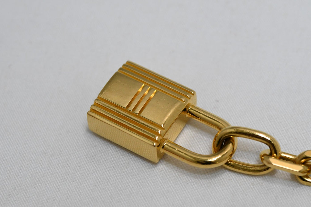Hermes Gold Breloque Olga bag charm amulette Cadena berloque 0481