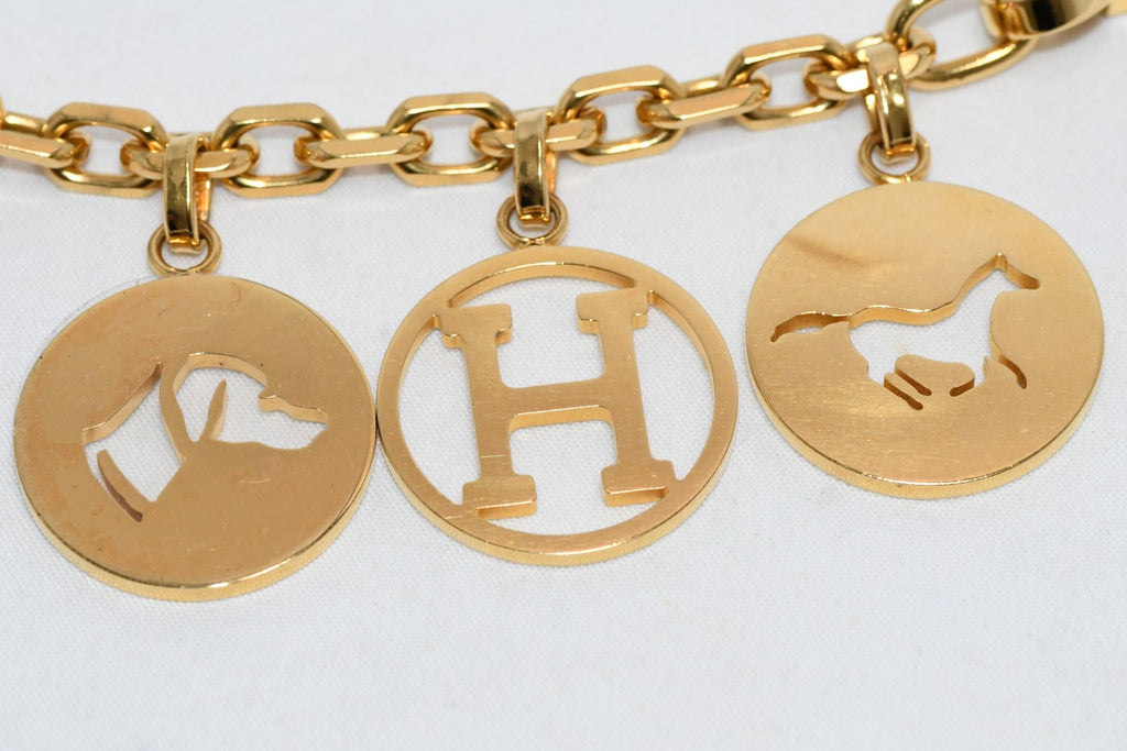 Hermes Gold Breloque Olga bag charm amulette Cadena berloque 0481