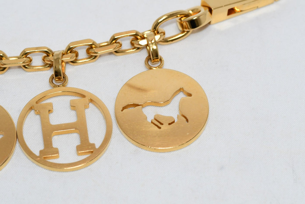 Hermes Gold Breloque Olga bag charm amulette Cadena berloque 0481