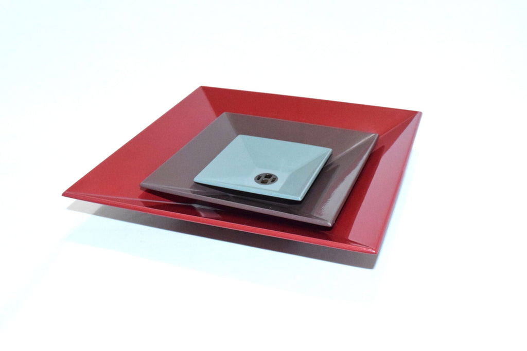 Hermes LACQUER Change Tray Set of 3 VIDE POCHE Buffalo Horn Valet Plate Dinnerware