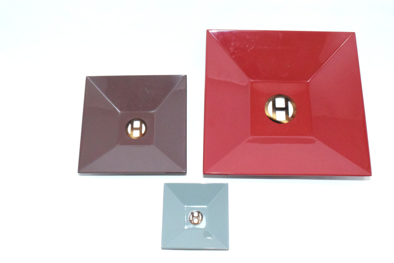 Hermes LACQUER Change Tray Set of 3 VIDE POCHE Buffalo Horn Valet Plate Dinnerware