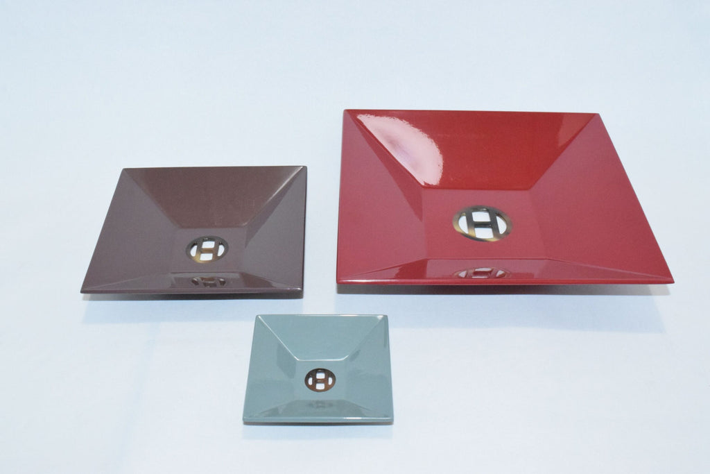 Hermes LACQUER Change Tray Set of 3 VIDE POCHE Buffalo Horn Valet Plate Dinnerware