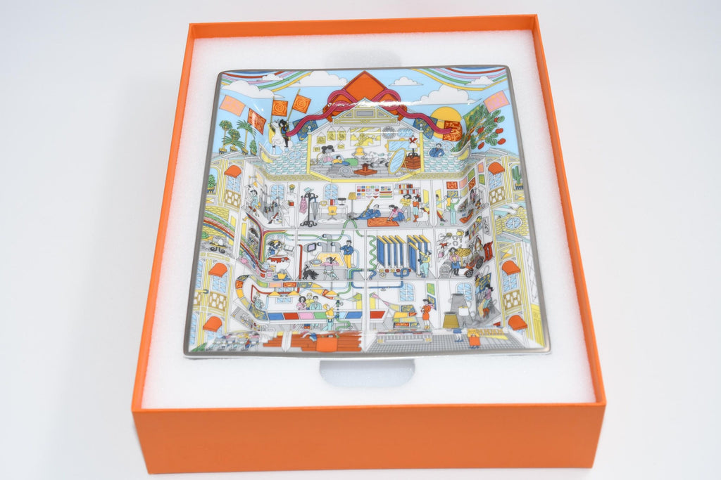 Hermes La Maison des Carres Change tray 3H porcelain Ashtray plate Vide Poche R057