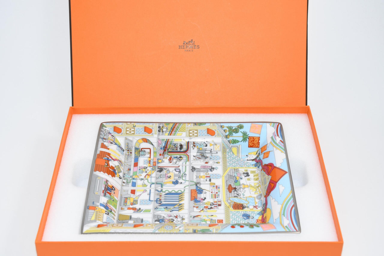 Hermes La Maison des Carres Change tray 3H porcelain Ashtray plate Vide Poche R057