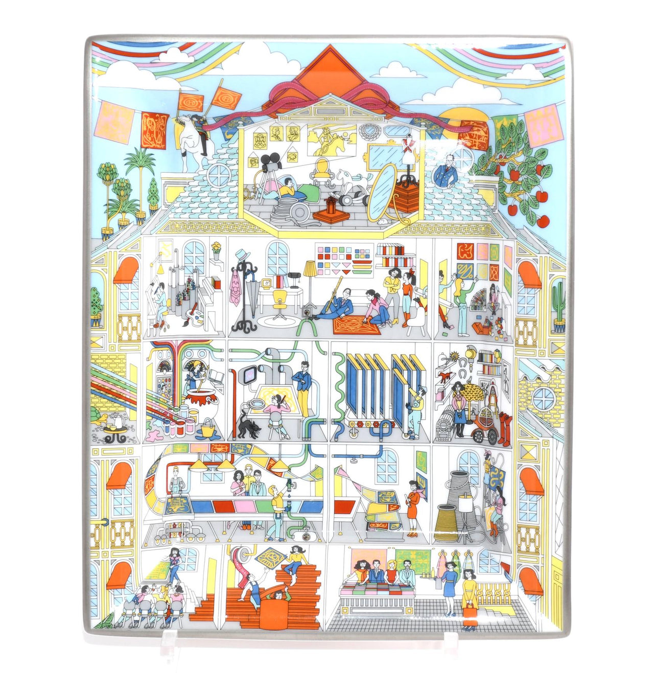 Hermes La Maison des Carres Change tray 3H porcelain Ashtray plate Vide Poche R057