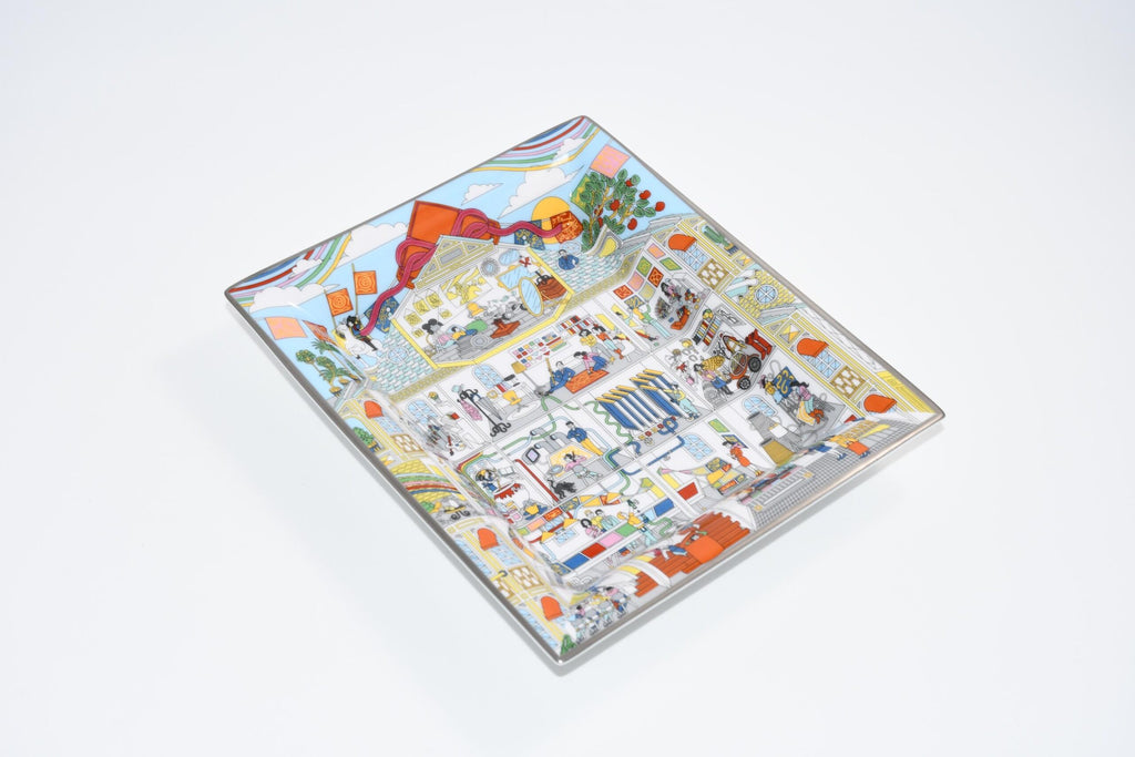 Hermes La Maison des Carres Change tray 3H porcelain Ashtray plate Vide Poche