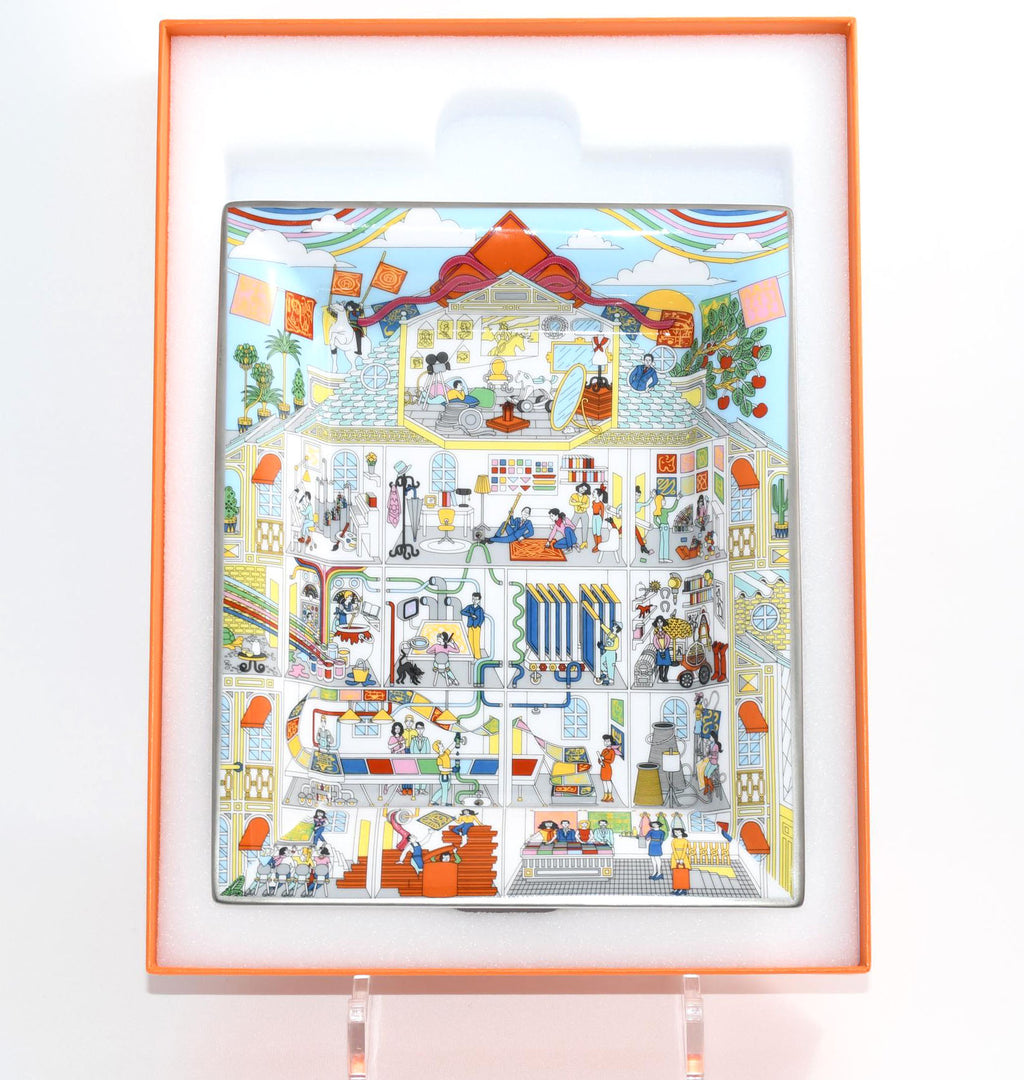 Hermes La Maison des Carres Change tray 3H porcelain Ashtray plate Vide Poche