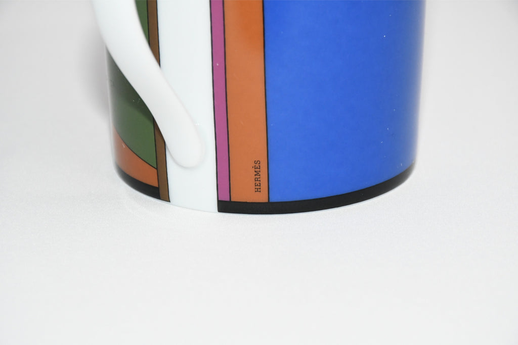 Hermes La Serpentine Mug Cup porcelain horse dinnerware coffee tea brown green No.3