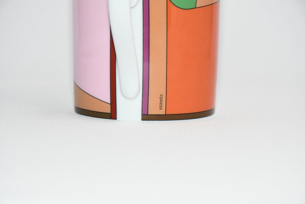 Hermes La Serpentine Mug Cup porcelain horse dinnerware coffee tea pink No.1