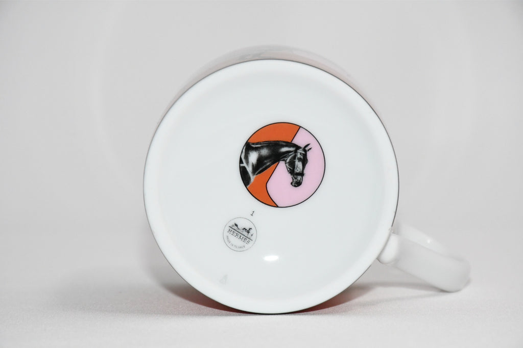 Hermes La Serpentine Mug Cup porcelain horse dinnerware coffee tea pink No.1