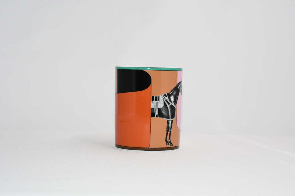 Hermes La Serpentine Mug Cup porcelain horse dinnerware coffee tea pink No.1
