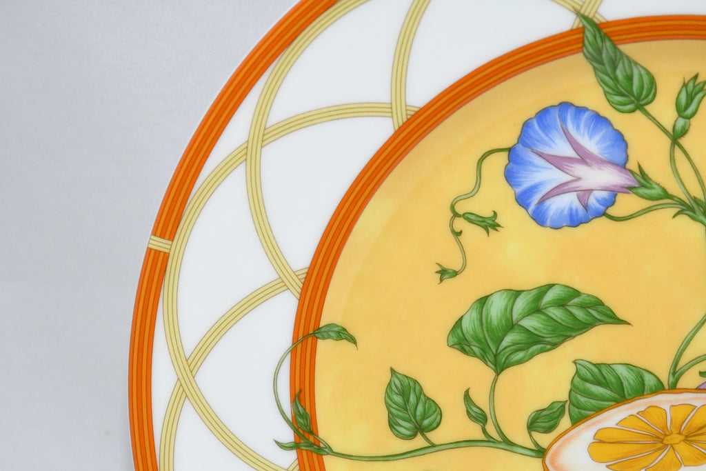 Hermes La Siesta Dessert Plate 22.5 cm porcelain 2 set dinnerware flower 8.75" 072