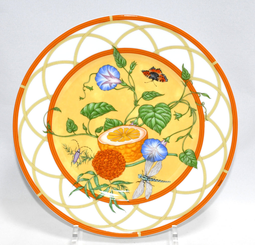 Hermes La Siesta Dessert Plate 22.5 cm porcelain 2 set dinnerware flower 8.75" 072