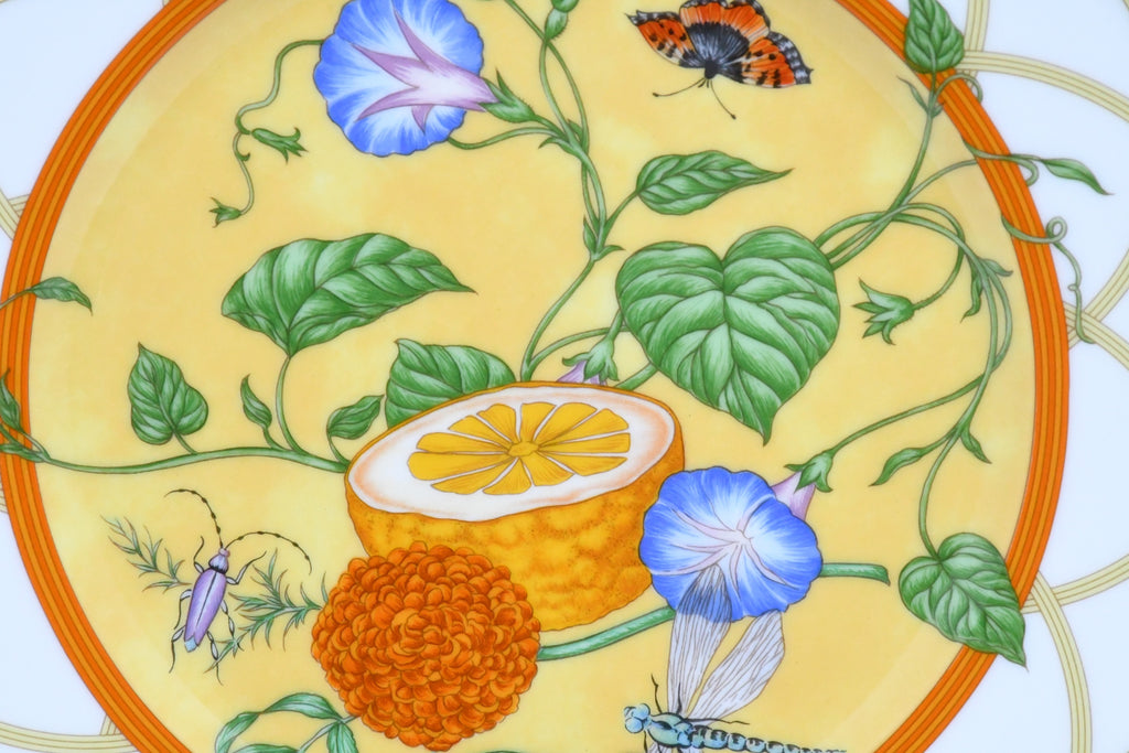 Hermes La Siesta Dessert Plate 22.5 cm porcelain 2 set dinnerware flower 8.75" 072