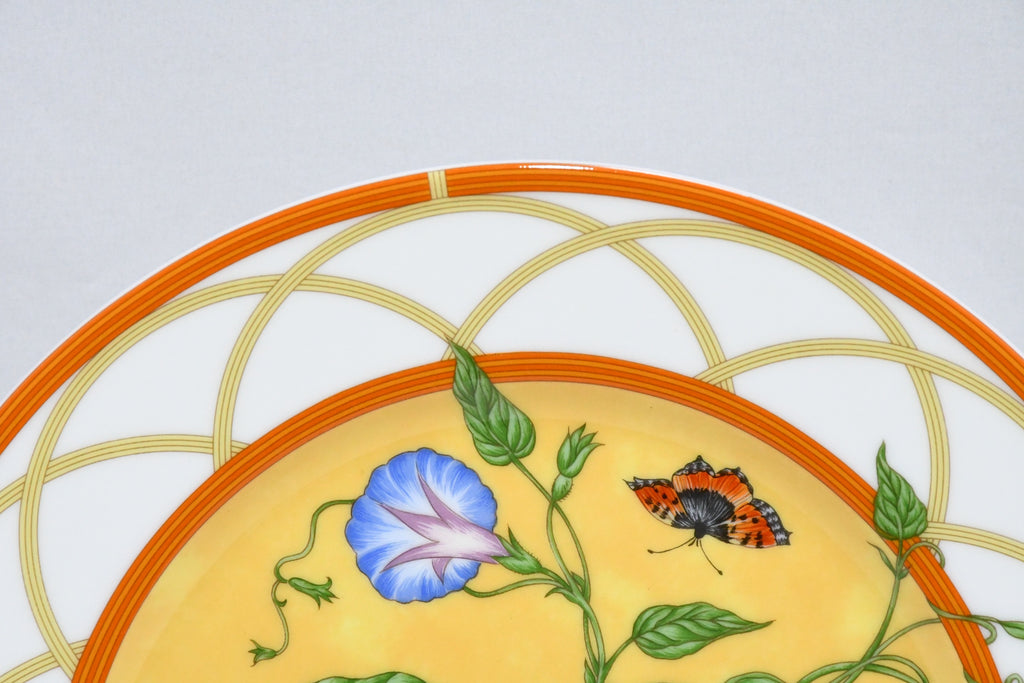 Hermes La Siesta Dessert Plate 22.5 cm porcelain 2 set dinnerware flower 8.75" 072