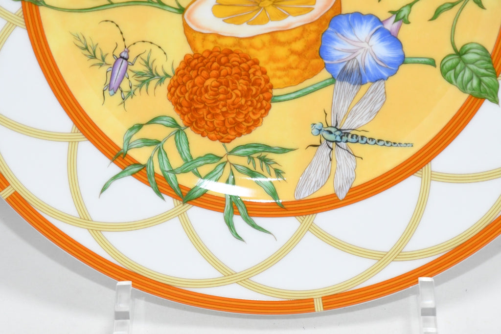 Hermes La Siesta Dessert Plate 22.5 cm porcelain 2 set dinnerware flower 8.75" 072