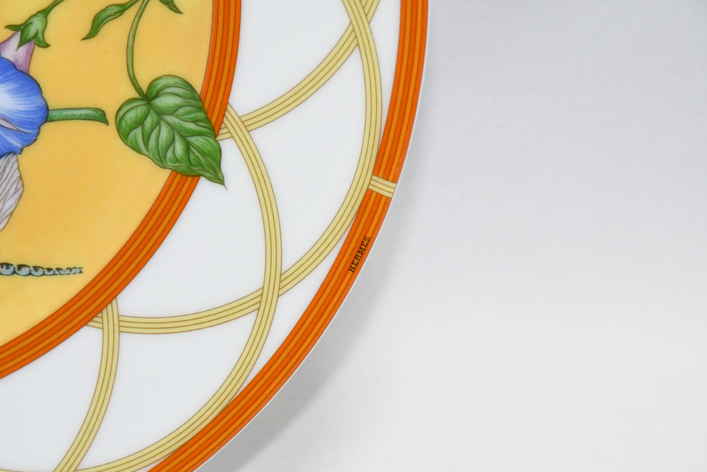 Hermes La Siesta Dessert Plate 22.5 cm porcelain 2 set dinnerware flower 8.75" 072