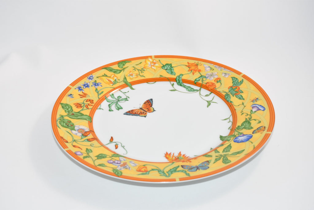 Hermes La Siesta Dinner Plate 27 cm porcelain yellow flower 10.6" M190