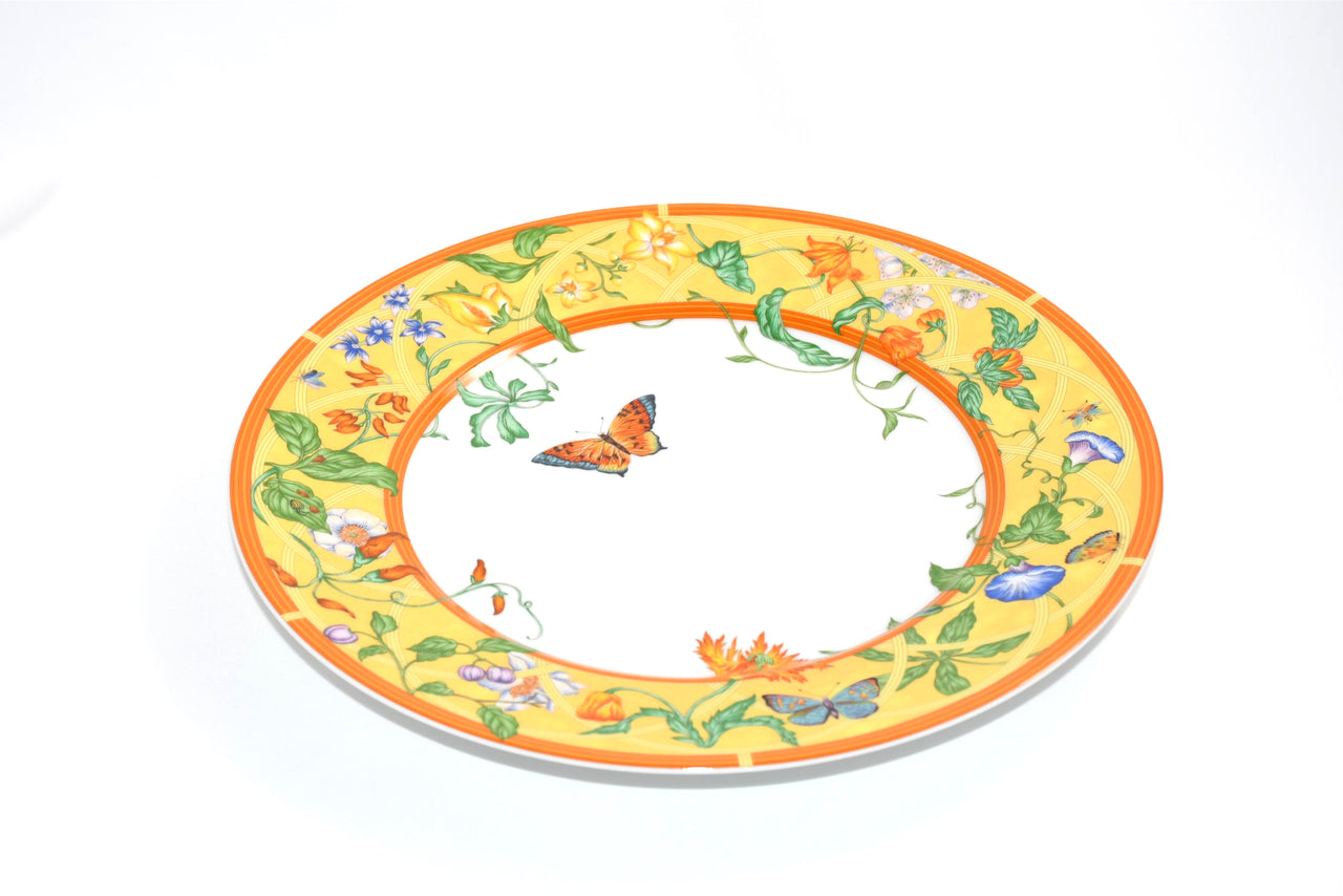 Hermes La Siesta Dinner Plate 27 cm porcelain yellow flower 10.6" M190