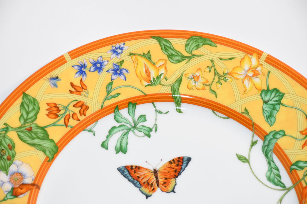 Hermes La Siesta Dinner Plate 27 cm porcelain yellow flower 10.6" M190