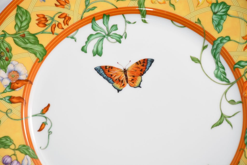 Hermes La Siesta Dinner Plate 27 cm porcelain yellow flower 10.6" M190