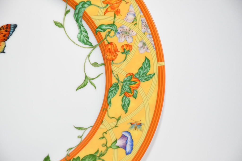Hermes La Siesta Dinner Plate 27 cm porcelain yellow flower 10.6" M190